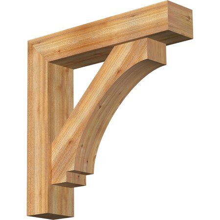 Ekena Millwork Imperial Block Rough Sawn Bracket w/ Offset Brace, Western Red Cedar, 8"W x 38"D x 38"H BKT0806X38X38IMP05RWR